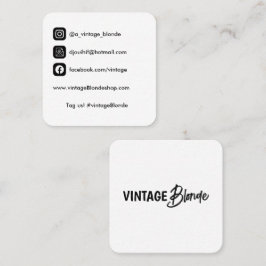 abgerundete Ecke, Logokarten, Social-Media-Karten Quadratische Visitenkarte