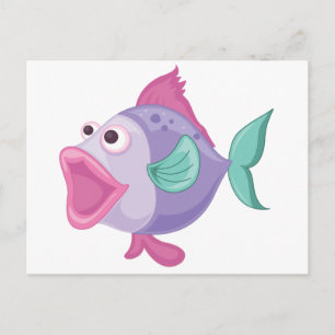 Abgeschiedene tropische Fische auf Weiß Postkarte