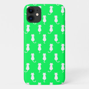 Abgeschiedene weiße Katze im Aqua Green Polka Dot Case-Mate iPhone Hülle