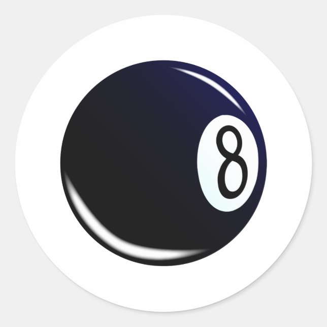 Abgeschiedener Aight Ball Runder Aufkleber (Vorderseite)