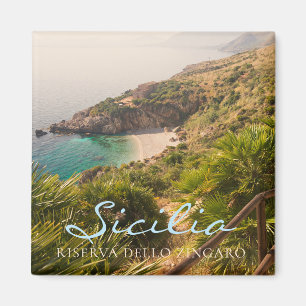 Abgeschiedener Strand in Lo Zingaro, Sizilien Magnet