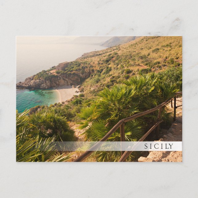 Abgeschiedener Strand in Lo Zingaro, Sizilien Postkarte (Vorderseite)