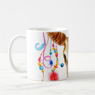 Abgeschiedener Wasserfarbenschädel: Weißer Hinterg Kaffeetasse