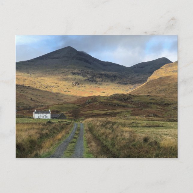 Abgeschiedenes Bauernhaus auf der Insel Mull, Scho Postkarte (Vorderseite)
