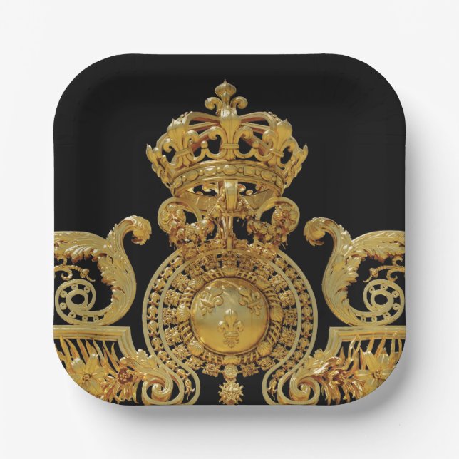 Abgeschiedenes Goldenes Tor Schloss Versailles - F Pappteller (Vorderseite)