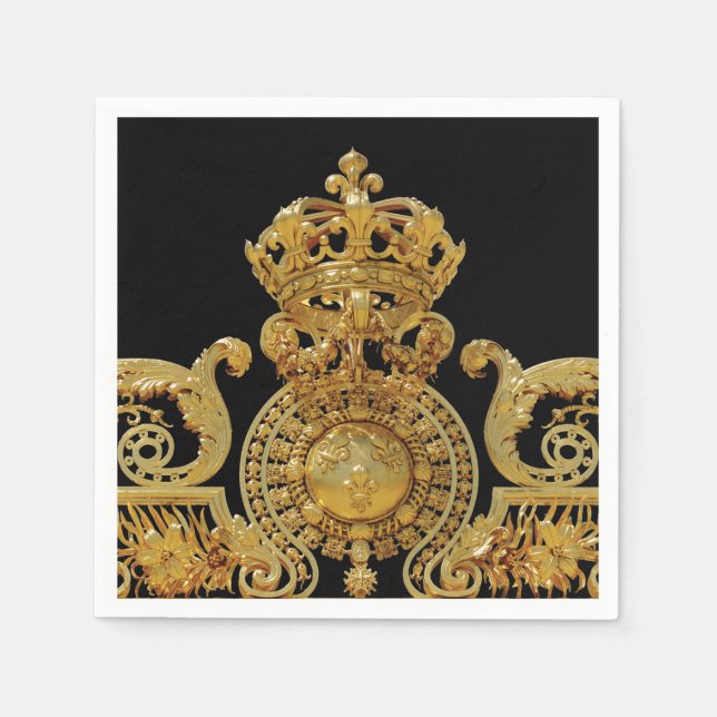 Abgeschiedenes Goldenes Tor Schloss Versailles - F Serviette (Vorderseite)