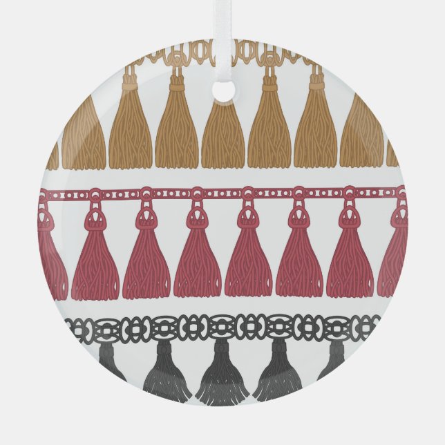 Abgeschiedenes Tassel Fringe Garland Set. Ornament Aus Glas (Vorderseite)