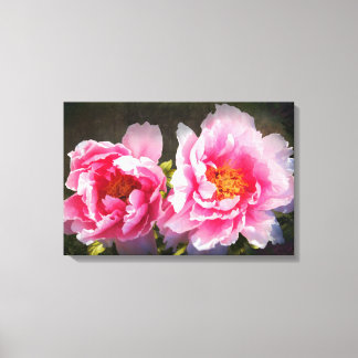 Abgesehen von rosa Peonies Leinwanddruck