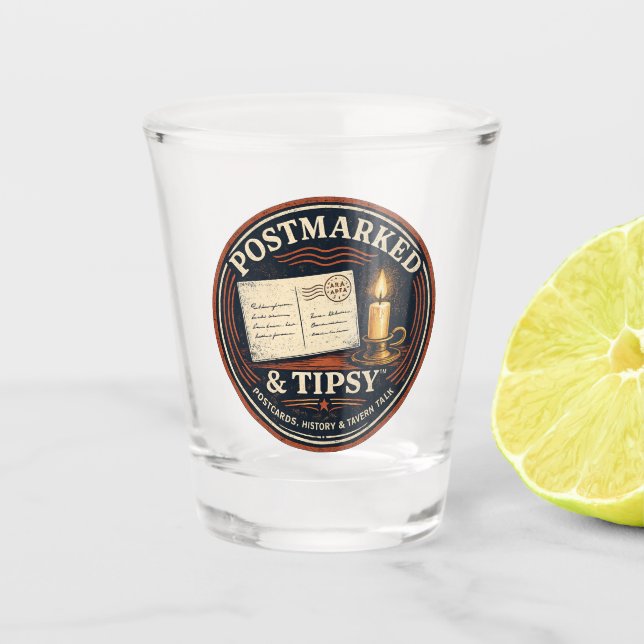 Abgestempelt & Beschwipst Schnapsglas (Vorderseite)