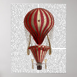 Abgestuftes Heißluft-Ballon-Druck-Rot Poster