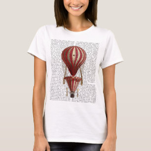Abgestuftes Heißluft-Ballon-Druck-Rot T-Shirt