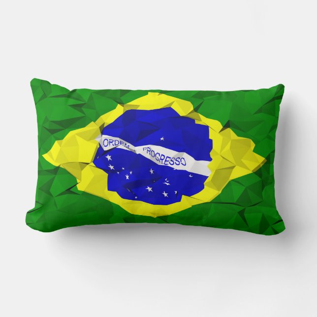 abgestürzte brasilianische Flagge Lendenkissen (Vorderseite)