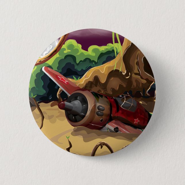 Abgestürzte Kampfflugzeuge aus dem Weltkrieg Button (Vorderseite)