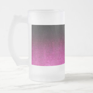 Abgestürzter rosa und schwarzer Glitzer Mattglas Bierglas