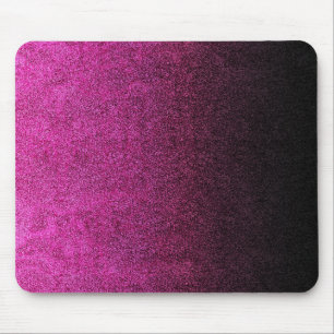 Abgestürzter rosa und schwarzer Glitzer Mousepad