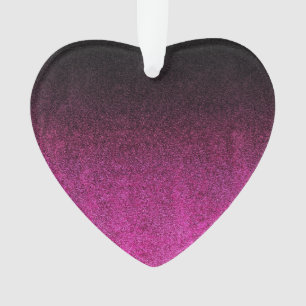 Abgestürzter rosa und schwarzer Glitzer Ornament