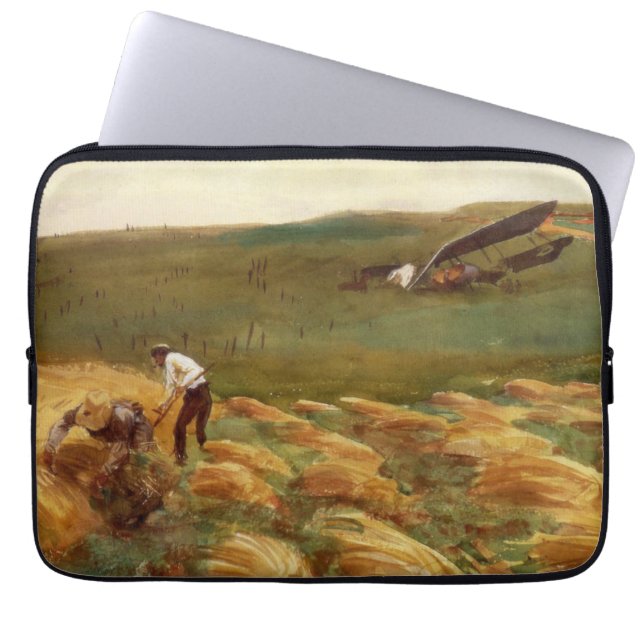 Abgestürztes Flugzeug (von John Singer Sargent) Laptopschutzhülle (Vorderseite)