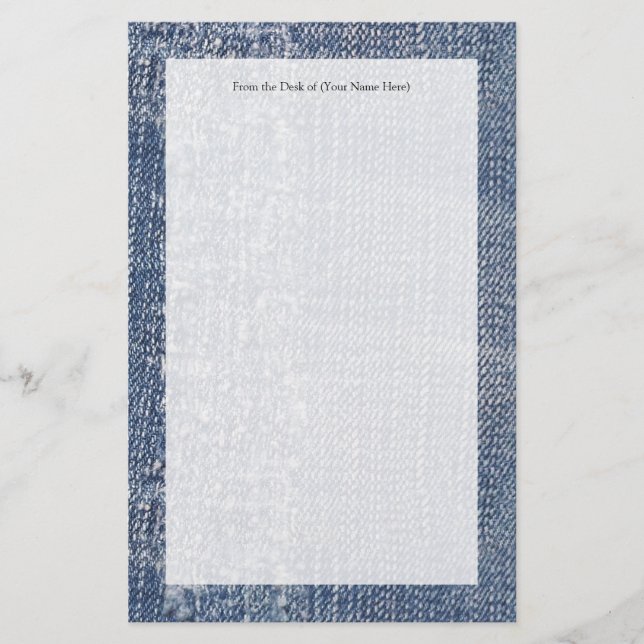 Abgetragene Jeans-Optik Briefpapier (Vorderseite)