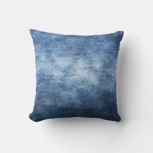 Abgetragener Denim-Stoff, texturierter Hintergrund Kissen
