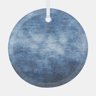 Abgetragener Denim-Stoff, texturierter Hintergrund Ornament Aus Glas