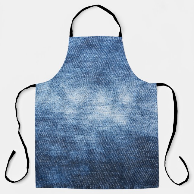 Abgetragener Denim-Stoff, texturierter Hintergrund Schürze (Vorderseite)