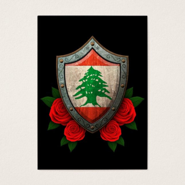 Abgetragener libanesischer Flaggenschild mit Rote  (Vorderseite)