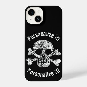 Abgetragener Schädel und Kreuzknochen iPhone 14 Hülle