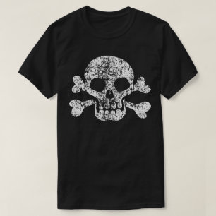 Abgetragener Schädel und Kreuzknochen T-Shirt