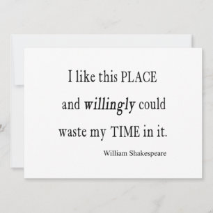 Abgewollt Zeit an diesem Ort Shakespeare-Zitat ver