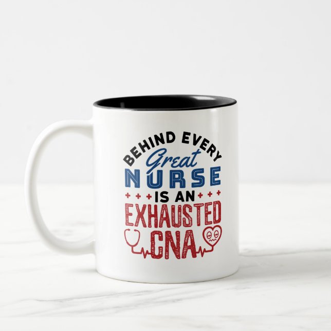 Abgezogener CNA-zertifizierter Krankenpfleger Zweifarbige Tasse (Links)
