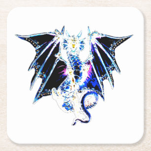 Abgrund Leviathan-Stil Seeschlange Fantasy Rechteckiger Pappuntersetzer