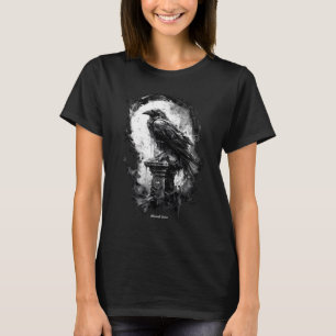 Abgrundblick-Gotischer-Raben-Frauen-T-Shirt T-Shirt