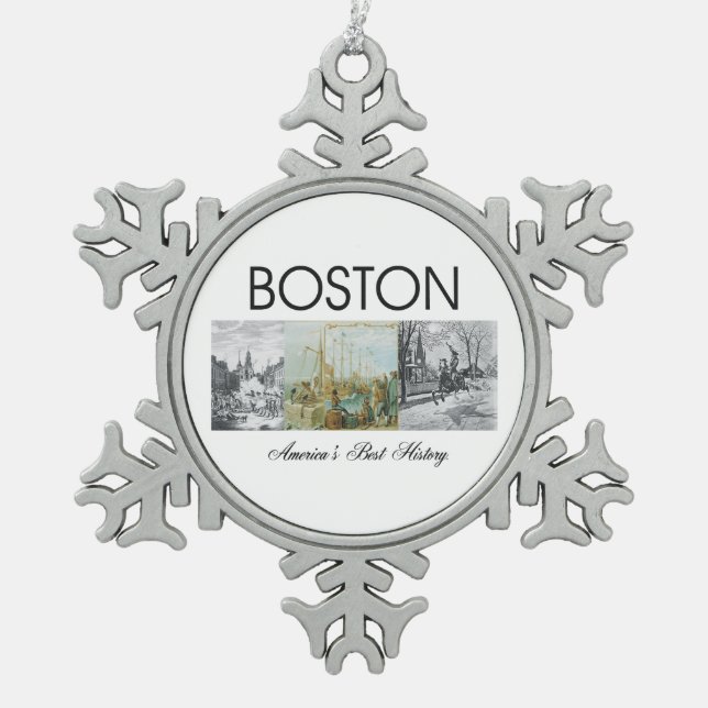 ABH Boston Schneeflocken Zinn-Ornament (Vorderseite)