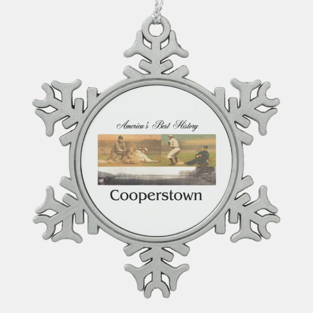 ABH Cooperstown Schneeflocken Zinn-Ornament (Vorderseite)
