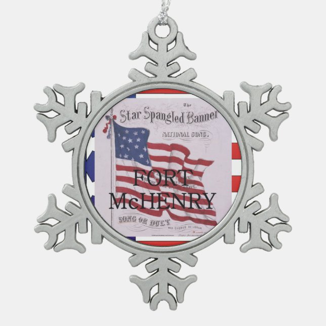 ABH Fort McHenry Schneeflocken Zinn-Ornament (Vorderseite)