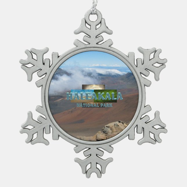 ABH Haleakala Schneeflocken Zinn-Ornament (Vorderseite)