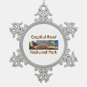 ABH Hauptstadts-Riff Schneeflocken Zinn-Ornament
