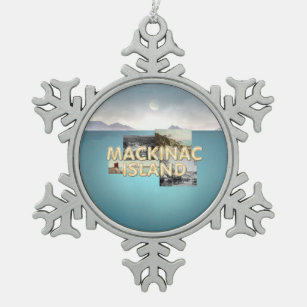 ABH Mackinac Insel Schneeflocken Zinn-Ornament