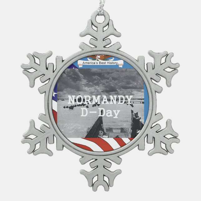 ABH Normandie Schneeflocken Zinn-Ornament (Vorderseite)