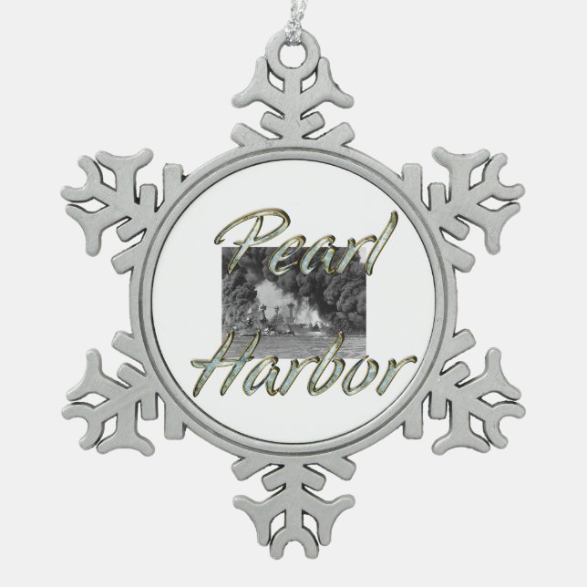 ABH Pearl Harbor Schneeflocken Zinn-Ornament (Vorderseite)