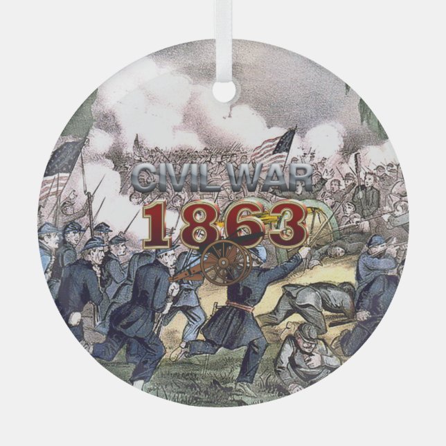 ABH Zivil War 1863 Glasschmuck Ornament Aus Glas (Vorderseite)