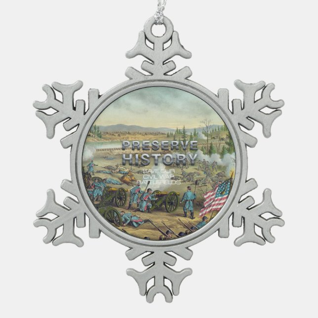 ABH zivile Kriegs-Schlachtfeld-Bewahrung Schneeflocken Zinn-Ornament (Vorderseite)