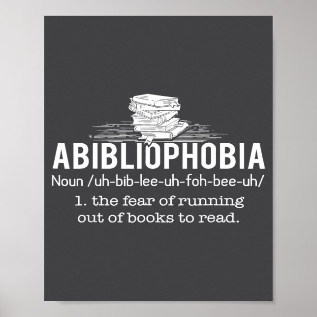 Abibliophobia - Funny Reading Bookworm Reader Gift Poster (Vorne)