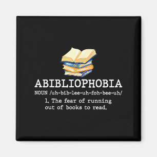 Abibliophobie-Definition lustiges Lesen Buchwurm Magnet