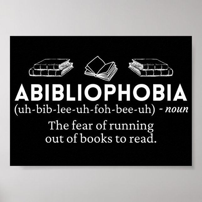 Abibliophobie Funny Definition Poster (Vorne)
