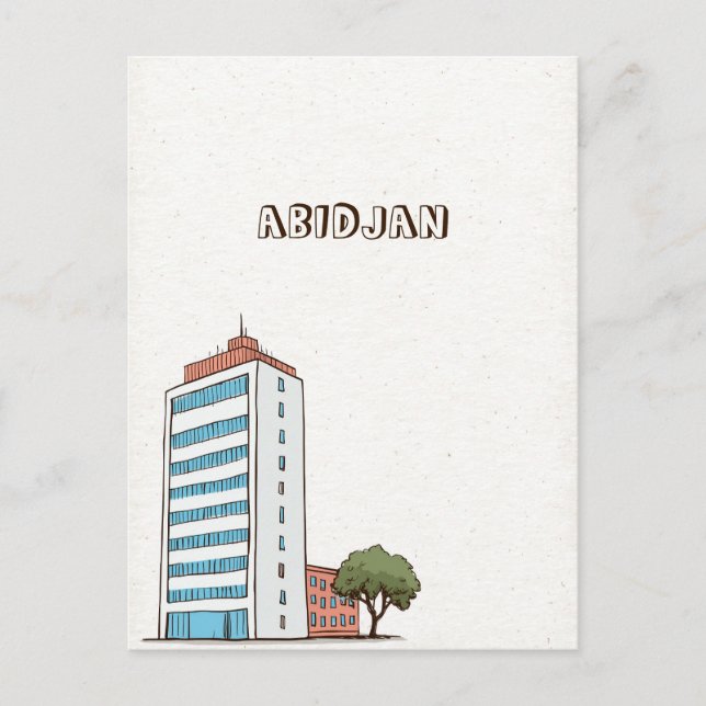 Abidjan-Elfenbeinküste Postkarte (Vorderseite)