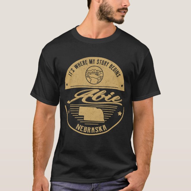 Abie Nebraska Es ist, wo meine Geschichte beginnt T-Shirt (Vorderseite)