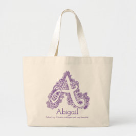 Abigail A doodle monogramm tobag Jumbo Stoffbeutel