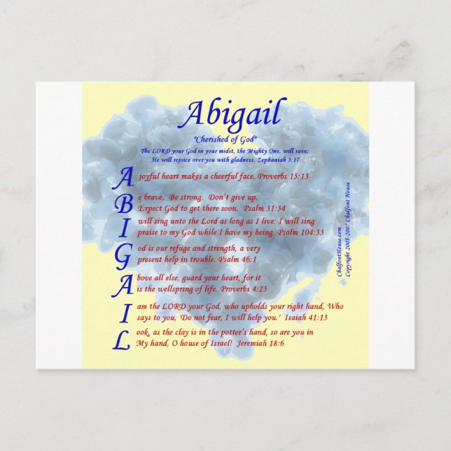Abigail Acrostic Postkarte (Vorderseite)