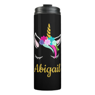 Abigail Dunkles Einhorn-Name T-Shirt Thermosbecher